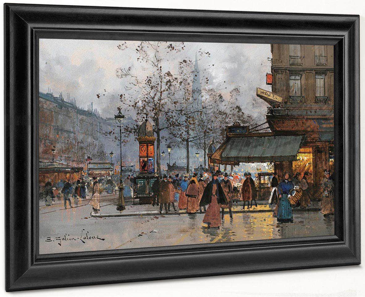 Boulevard Anime À Paris By Eugene Galien Laloue Fine Art Print