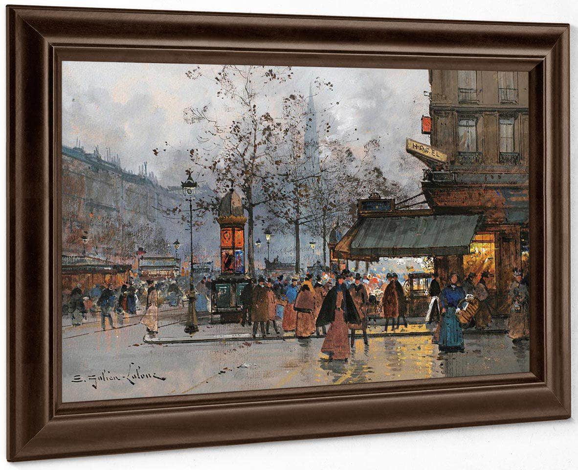 Boulevard Anime À Paris By Eugene Galien Laloue Fine Art Print