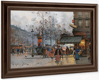Boulevard Anime À Paris By Eugene Galien Laloue Fine Art Print