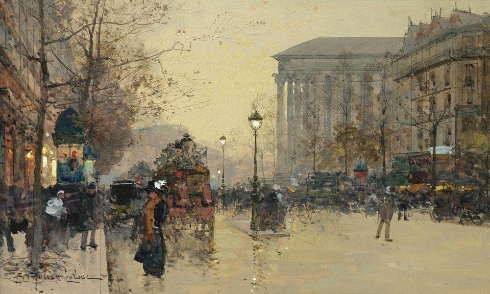 Boulevard De La Madeleine By Eugene Galien Laloue Fine Art Print