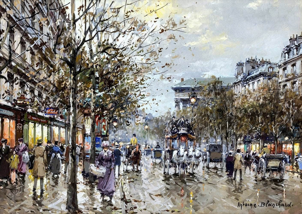 Boulevard De La Madeleine Painting Antoine Blanchard Canvas Art Fine Art Print