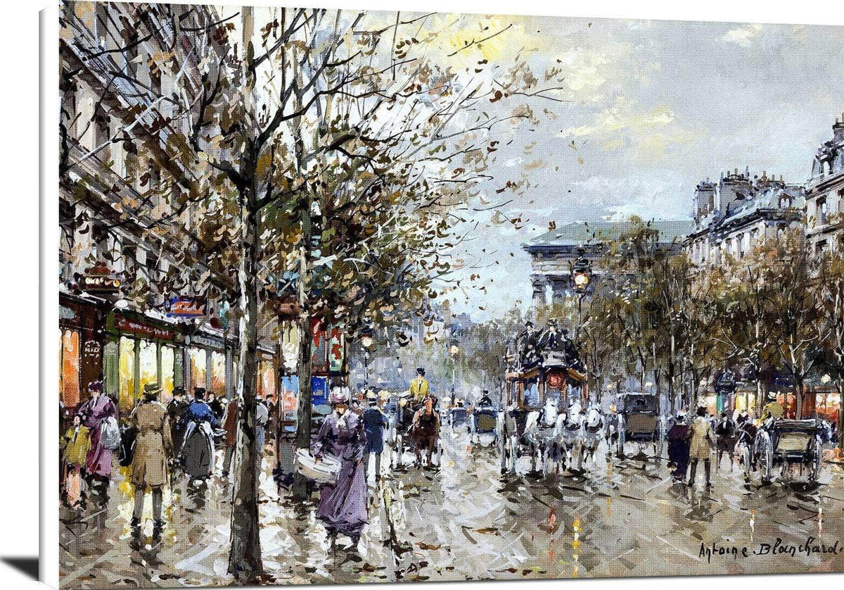 Boulevard De La Madeleine Painting Antoine Blanchard Canvas Art Fine Art Print