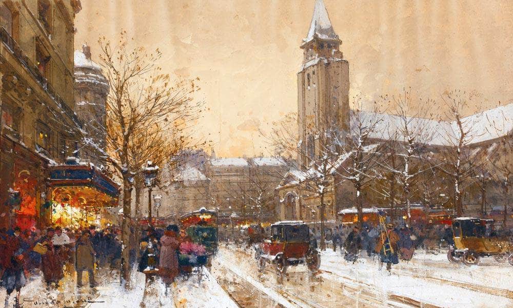 Boulevard Saint Germain Paris By Eugene Galien Laloue Fine Art Print