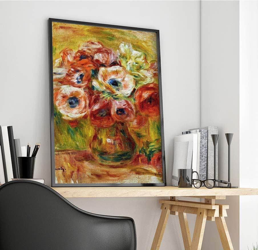 Bouquet Of Anemones Painting Auguste Renoir Canvas Art Fine Art Print
