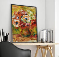 Bouquet Of Anemones Painting Auguste Renoir Canvas Art Fine Art Print