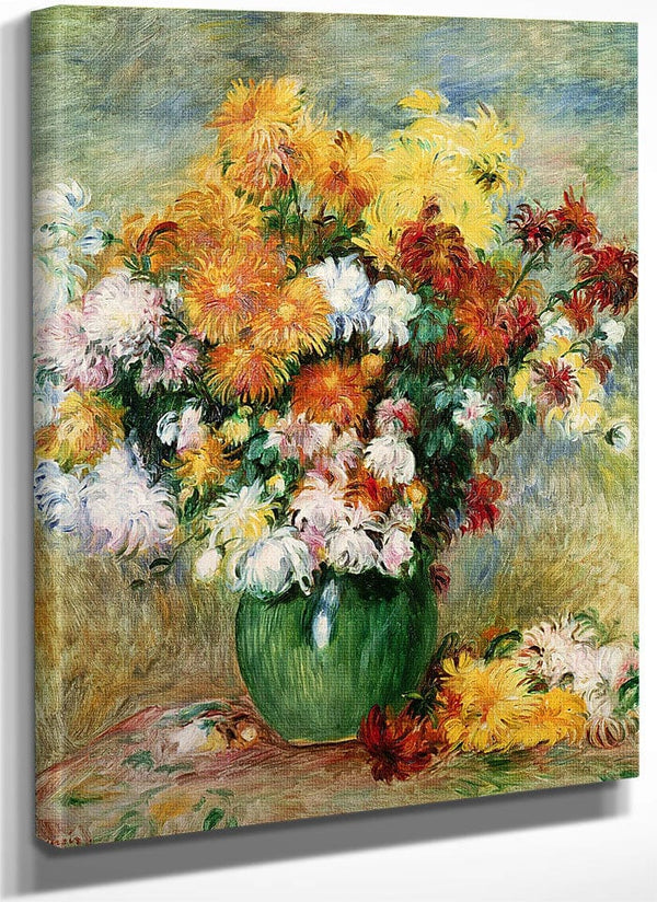 Bouquet Of Chrysanthemums By Pierre Auguste Renoir Fine Art Print