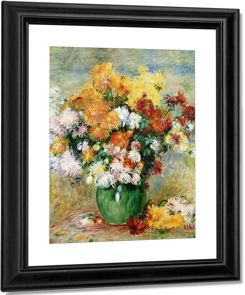 Bouquet Of Chrysanthemums By Pierre Auguste Renoir Fine Art Print