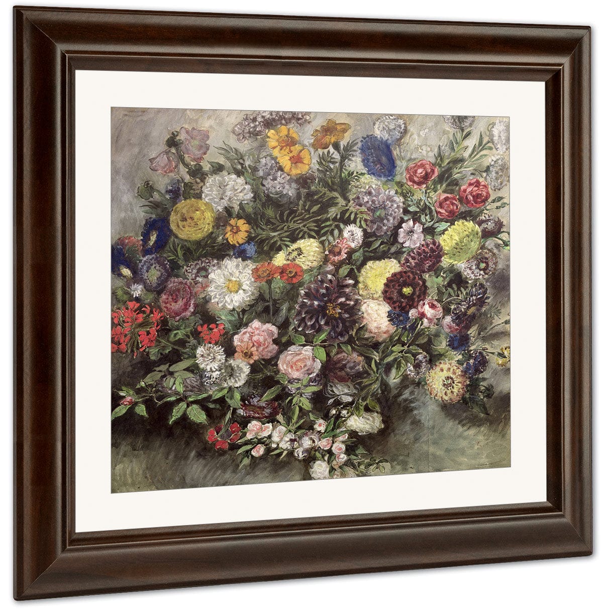 Bouquet Of Flower By Ferdinand Victor Eugene Delacroix Fine Art Print