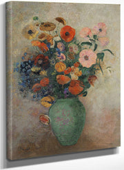 Bouquet Of Flowers In A Green Vase By Odilon Redon Fine Art Print