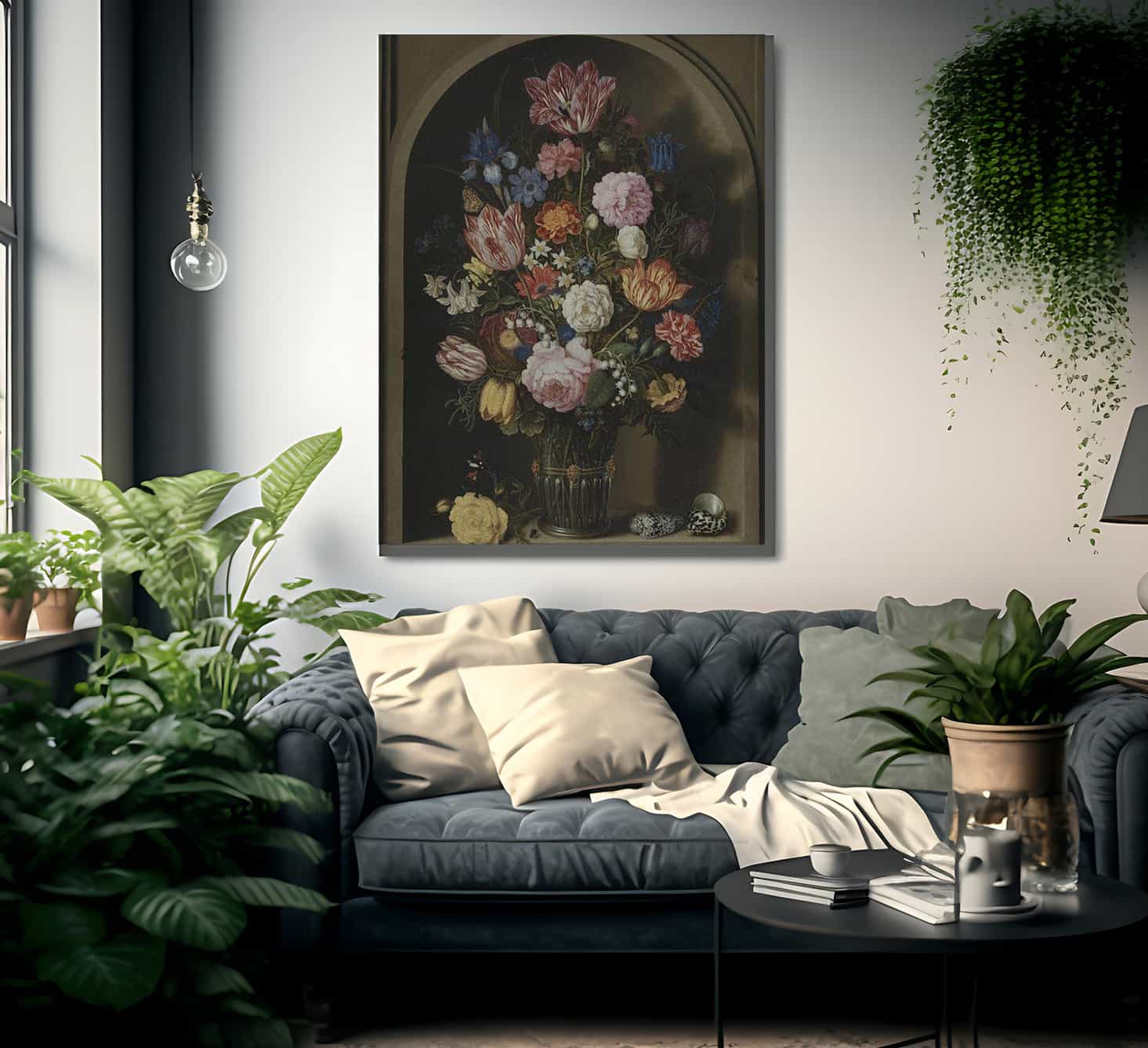 Bouquet Of Flowers In A Stone Niche By Ambrosius Bosschaert The Elder Fine Art Print