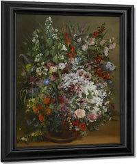 Bouquet Of Flowers In A Vase By Jean Desire Gustave Courbet Fine Art Print