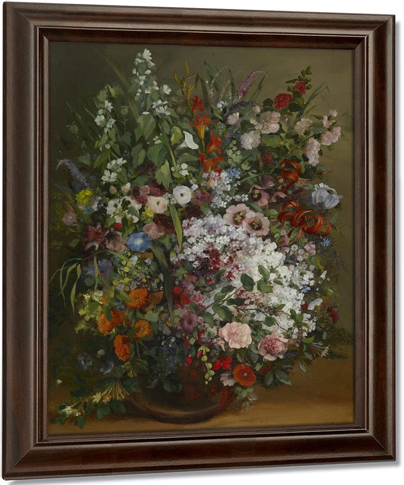 Bouquet Of Flowers In A Vase By Jean Desire Gustave Courbet Fine Art Print
