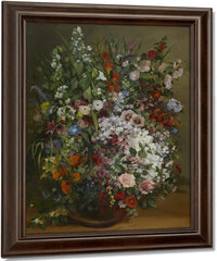 Bouquet Of Flowers In A Vase By Jean Desire Gustave Courbet Fine Art Print