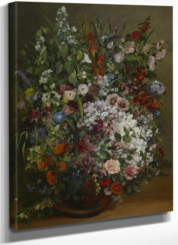 Bouquet Of Flowers In A Vase By Jean Desire Gustave Courbet Fine Art Print