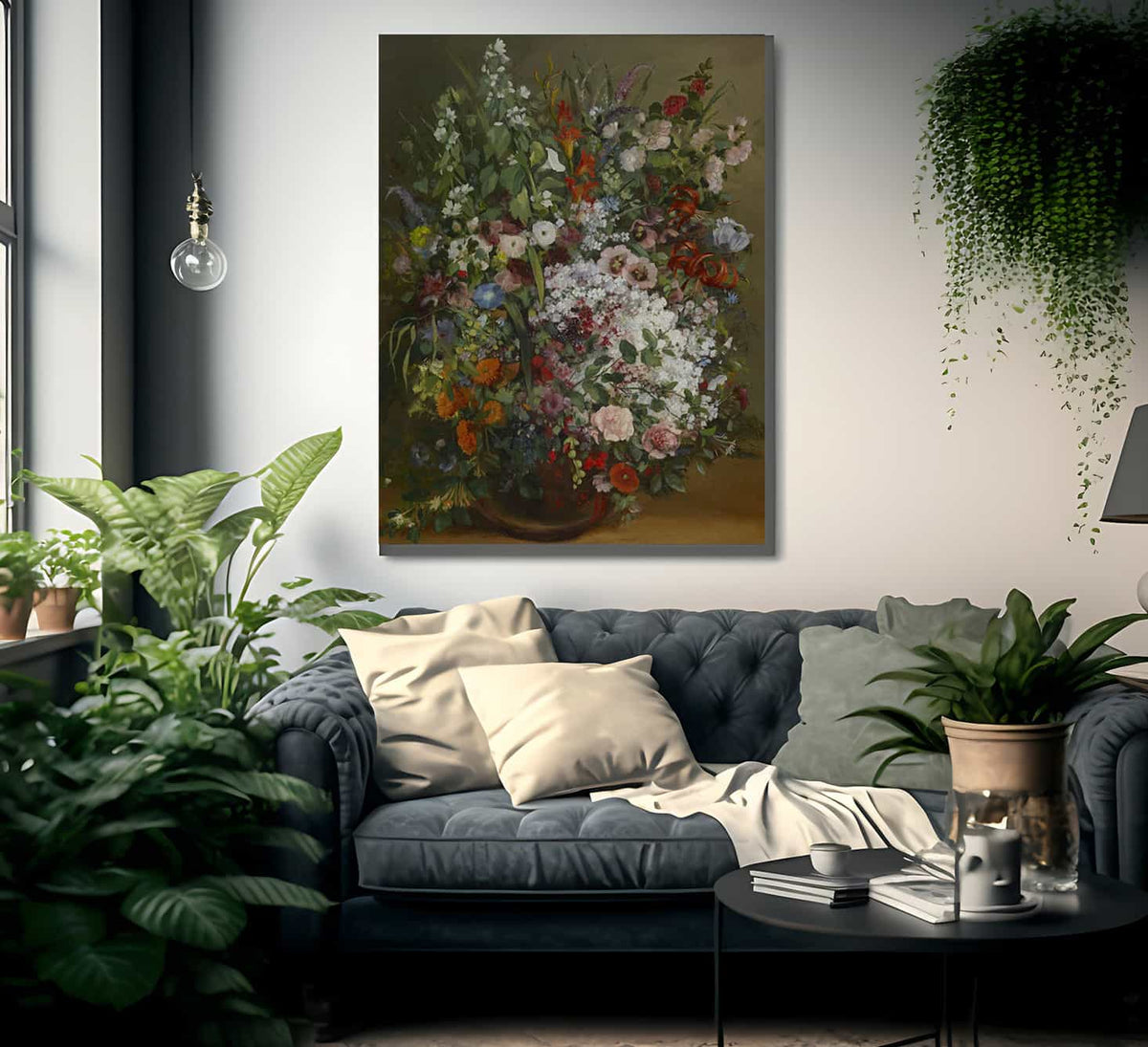 Bouquet Of Flowers In A Vase By Jean Desire Gustave Courbet Fine Art Print