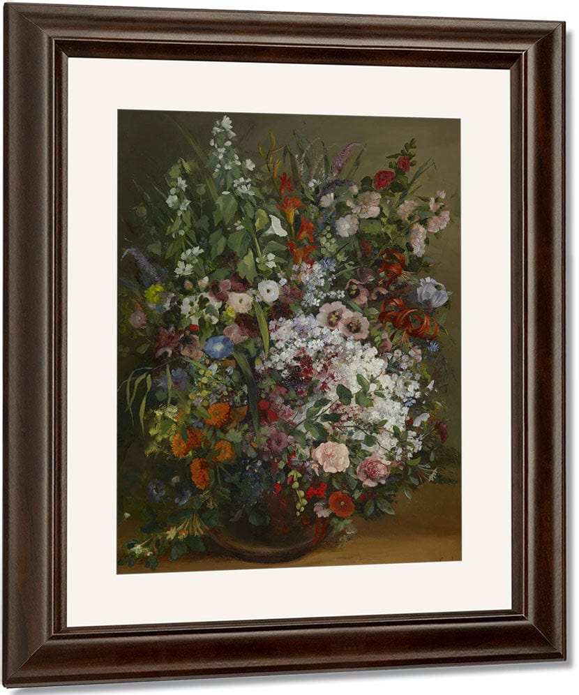 Bouquet Of Flowers In A Vase By Jean Desire Gustave Courbet Fine Art Print