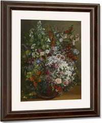Bouquet Of Flowers In A Vase By Jean Desire Gustave Courbet Fine Art Print