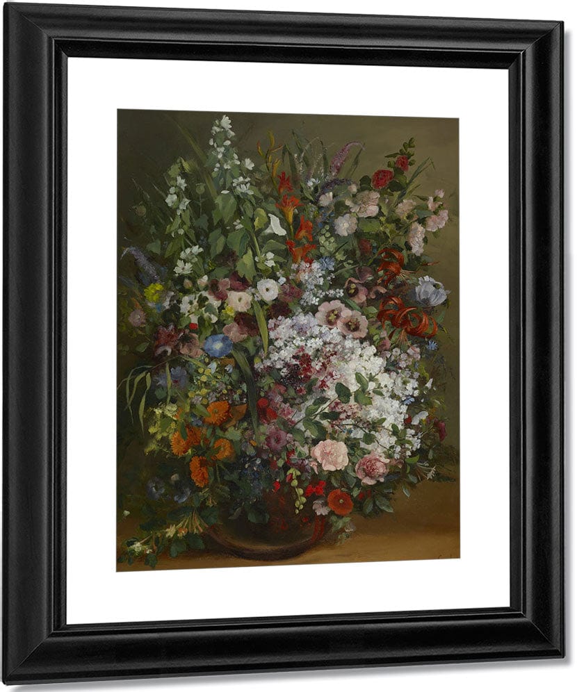 Bouquet Of Flowers In A Vase By Jean Desire Gustave Courbet Fine Art Print