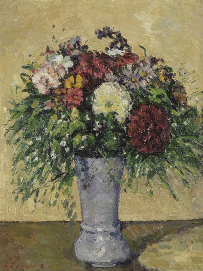 Bouquet Of Flowers In A Vase By Paul Cezanne Fine Art Print
