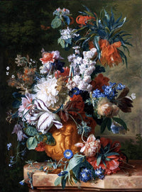 Bouquet Of Flowers In An Urn Painting Jan Van Huysum Canvas Art Fine Art Print