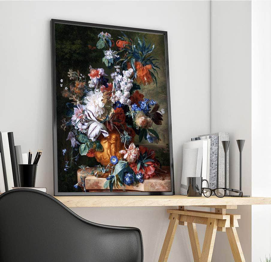 Bouquet Of Flowers In An Urn Painting Jan Van Huysum Canvas Art Fine Art Print