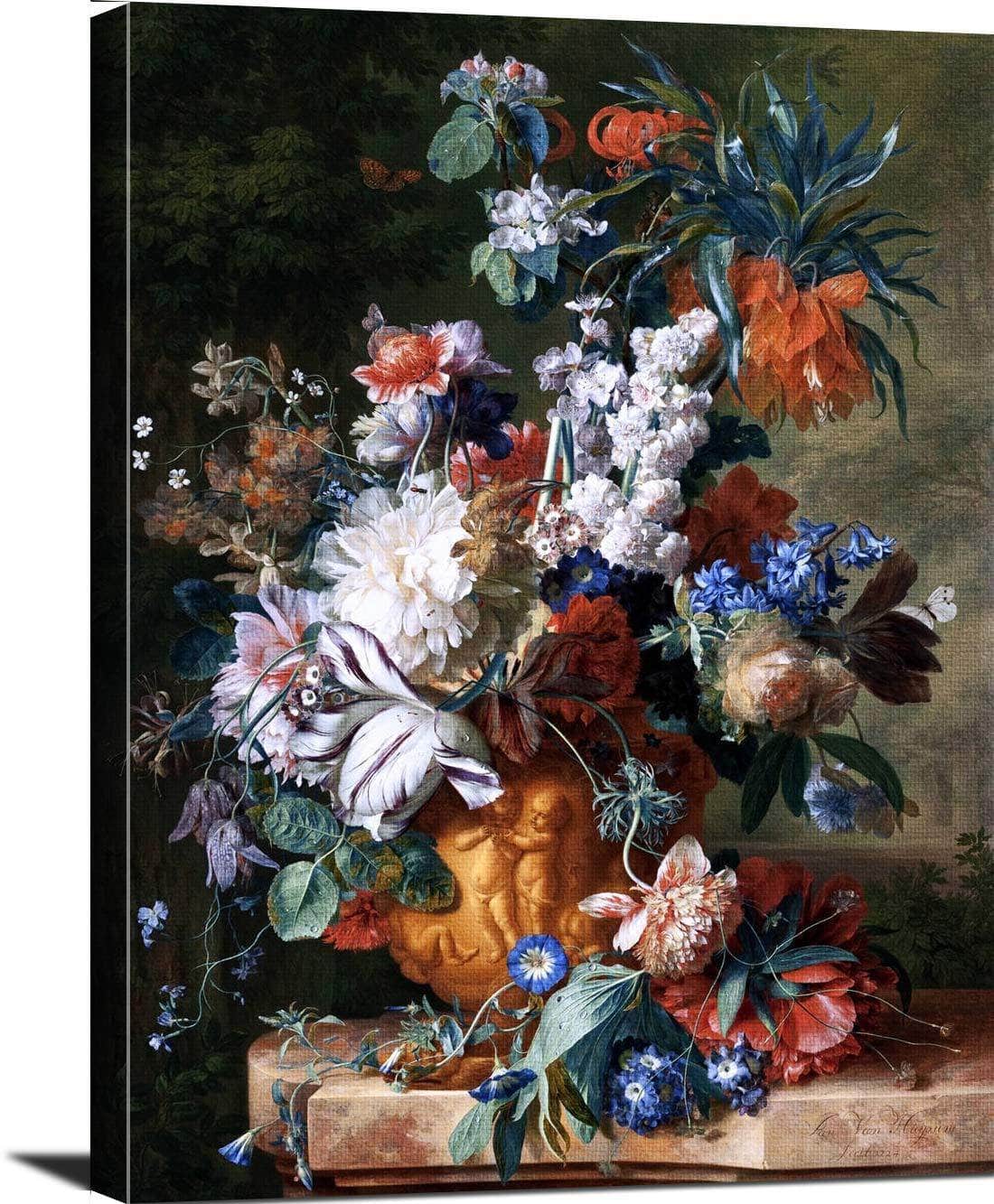 Bouquet Of Flowers In An Urn Painting Jan Van Huysum Canvas Art Fine Art Print