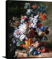 Bouquet Of Flowers In An Urn Painting Jan Van Huysum Canvas Art Fine Art Print