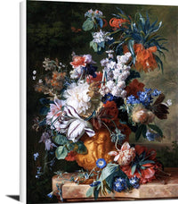 Bouquet Of Flowers In An Urn Painting Jan Van Huysum Canvas Art Fine Art Print