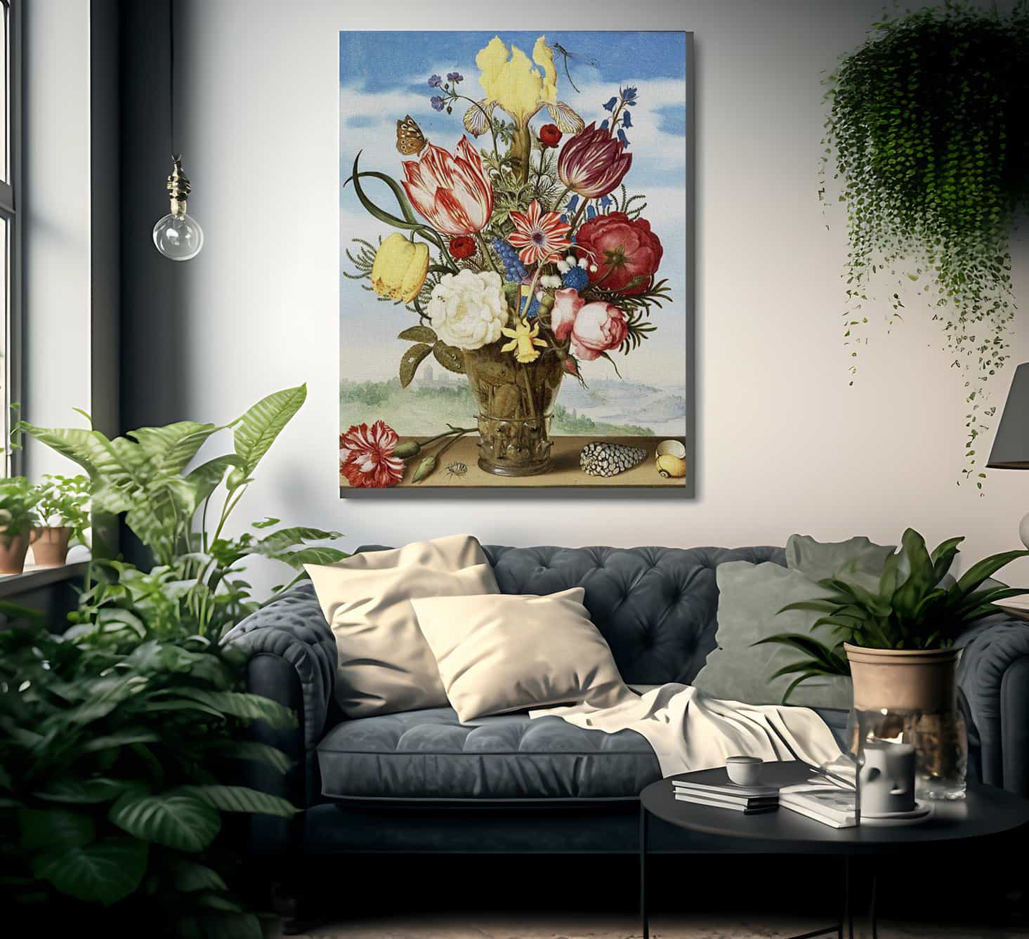 Bouquet Of Flowers On A Ledge By Ambrosius Bosschaert The Elder Fine Art Print