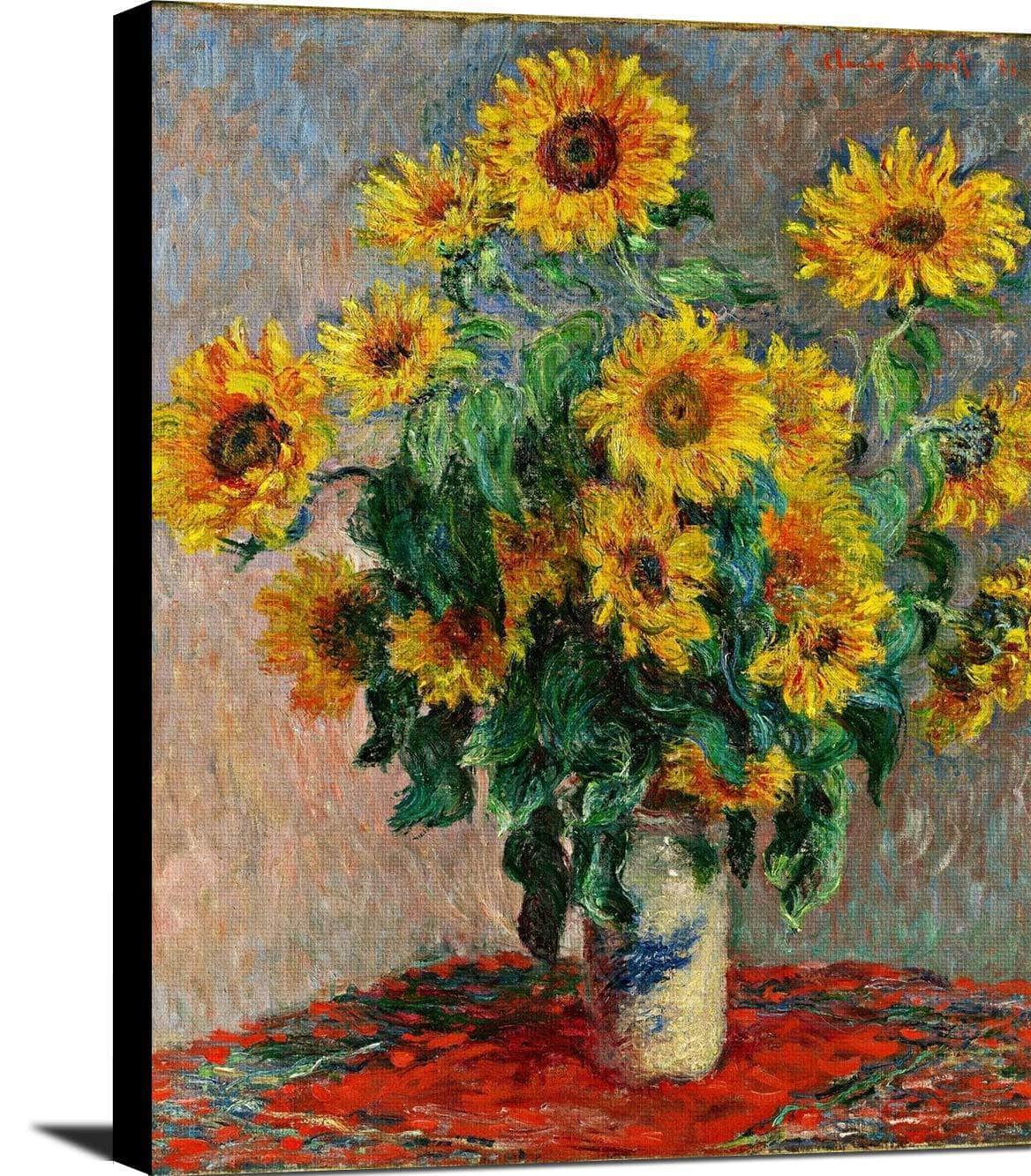 Bouquet Of Sunflowers Painting Claude Monet Canvas Art Fine Art Print