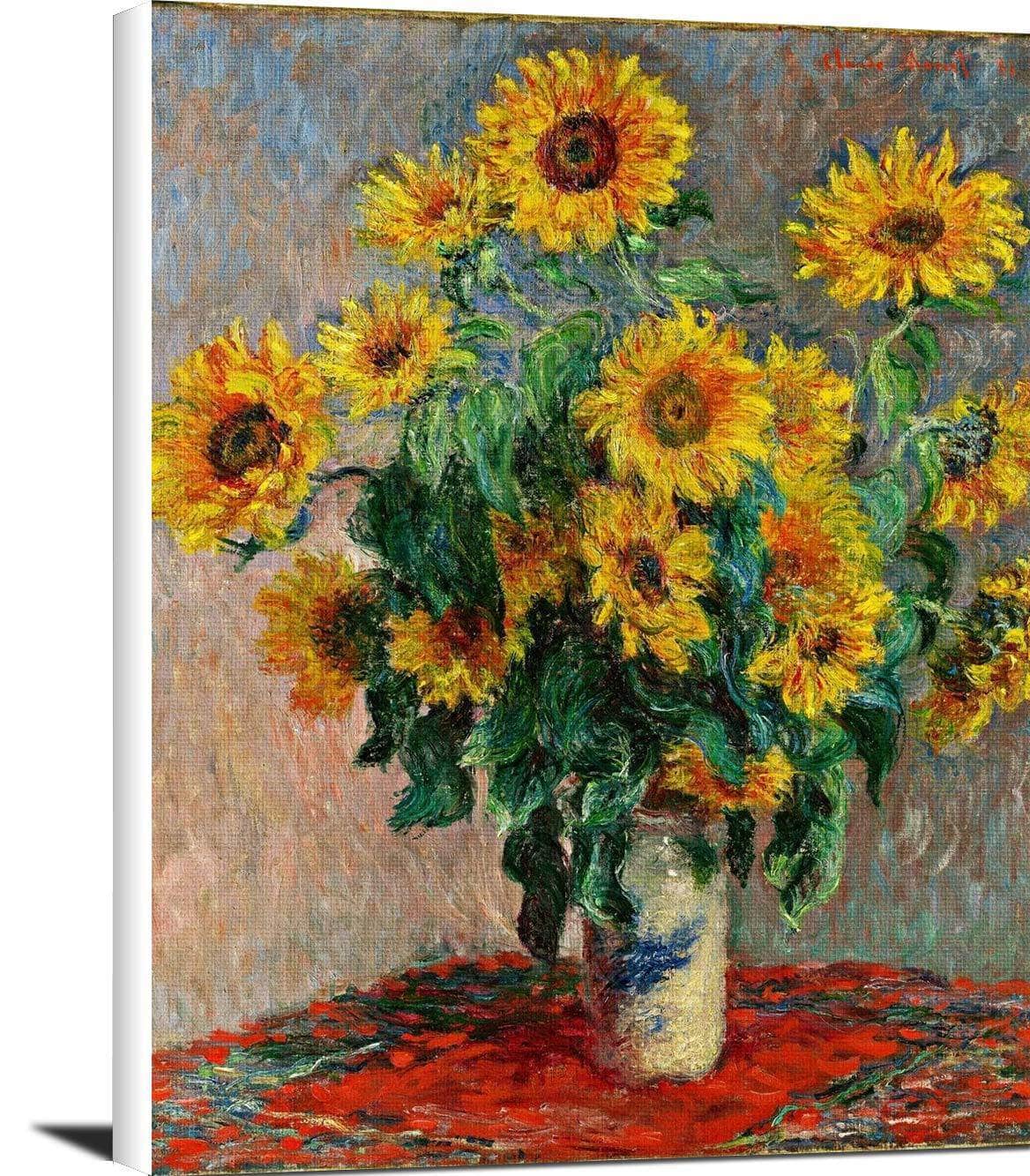 Bouquet Of Sunflowers Painting Claude Monet Canvas Art Fine Art Print