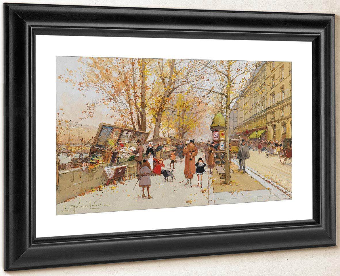 Bouquinistes Quai Du Louvre Paris By Eugene Galien Laloue Fine Art Print