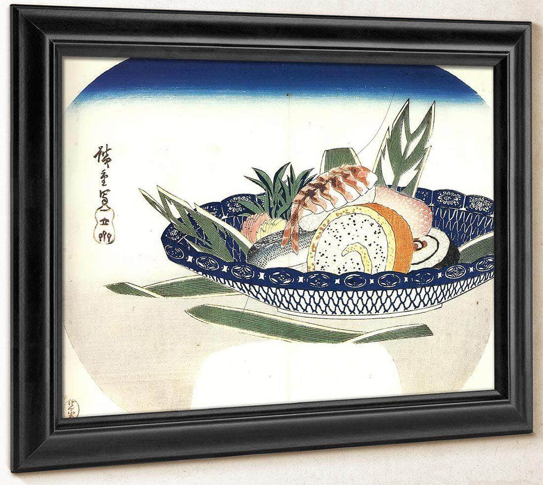 Bowl Of Sushi By Hiroshige Fine Art Print