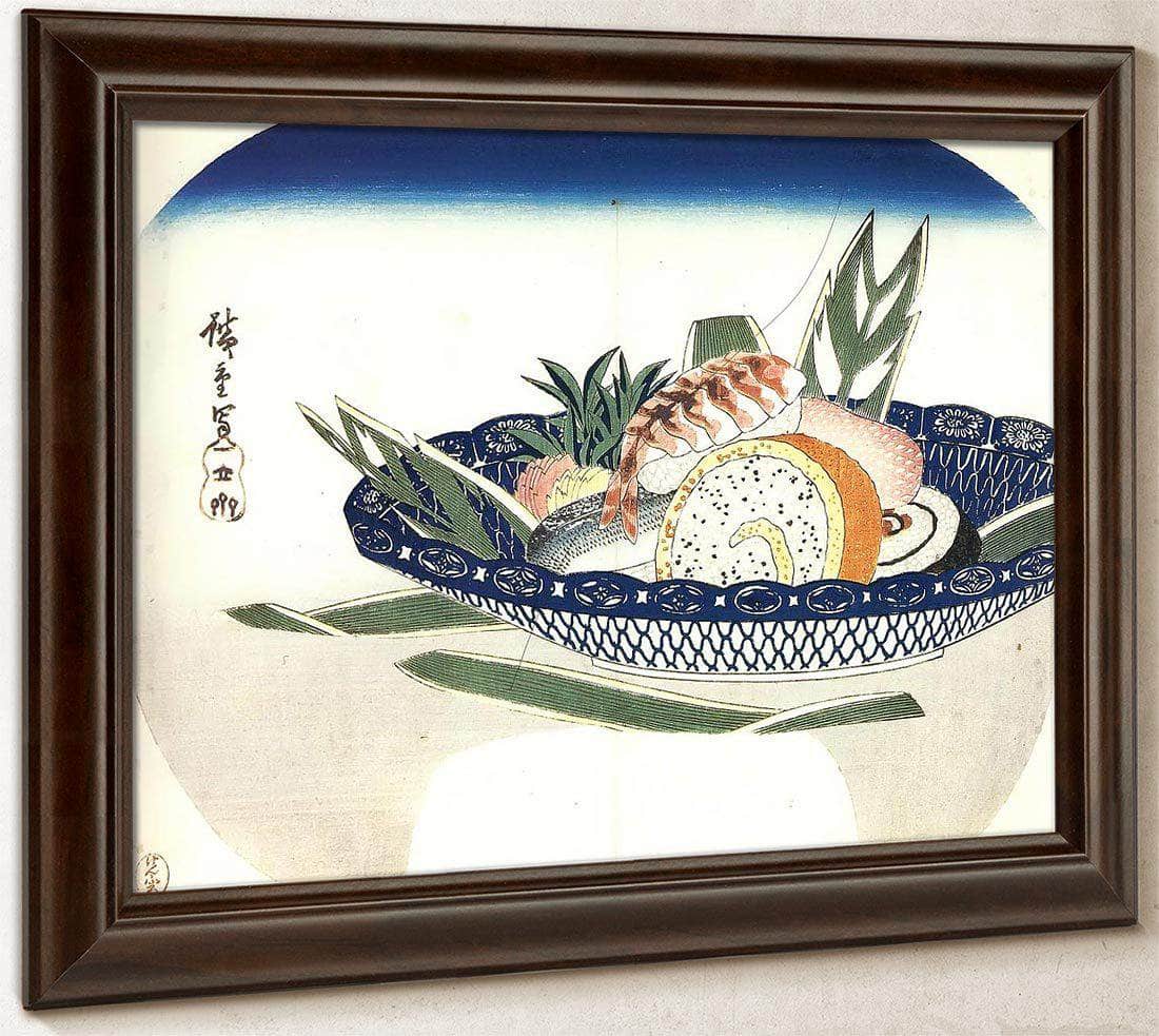 Bowl Of Sushi By Hiroshige Fine Art Print