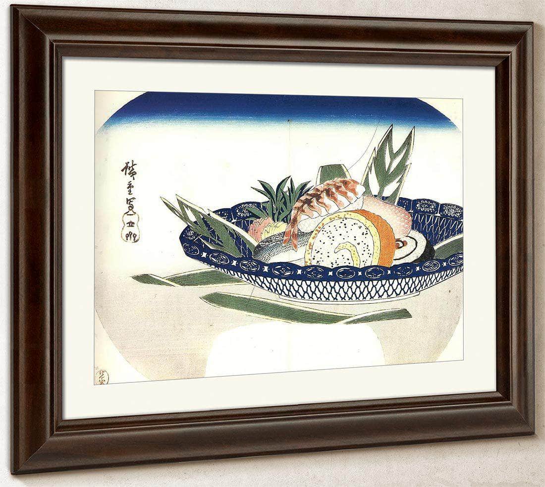 Bowl Of Sushi By Hiroshige Fine Art Print