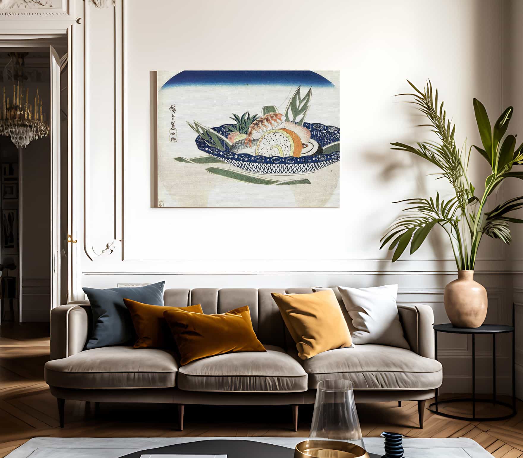 Bowl Of Sushi By Hiroshige Fine Art Print