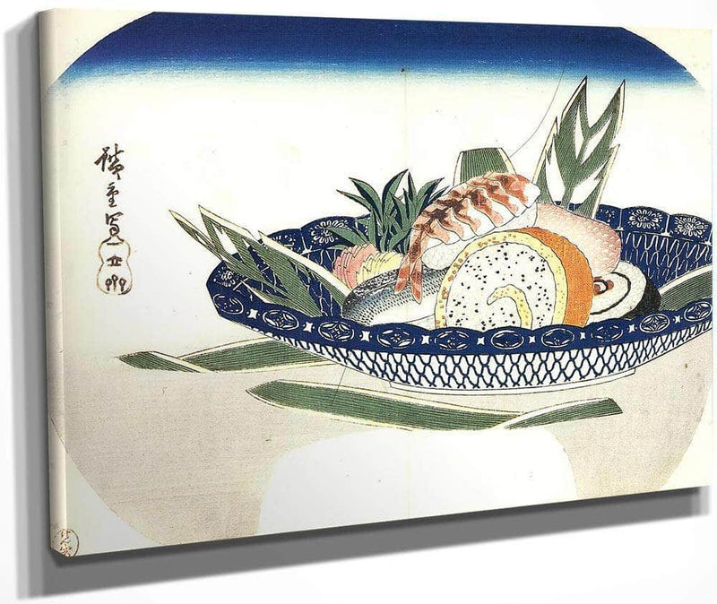 Bowl Of Sushi By Hiroshige Fine Art Print