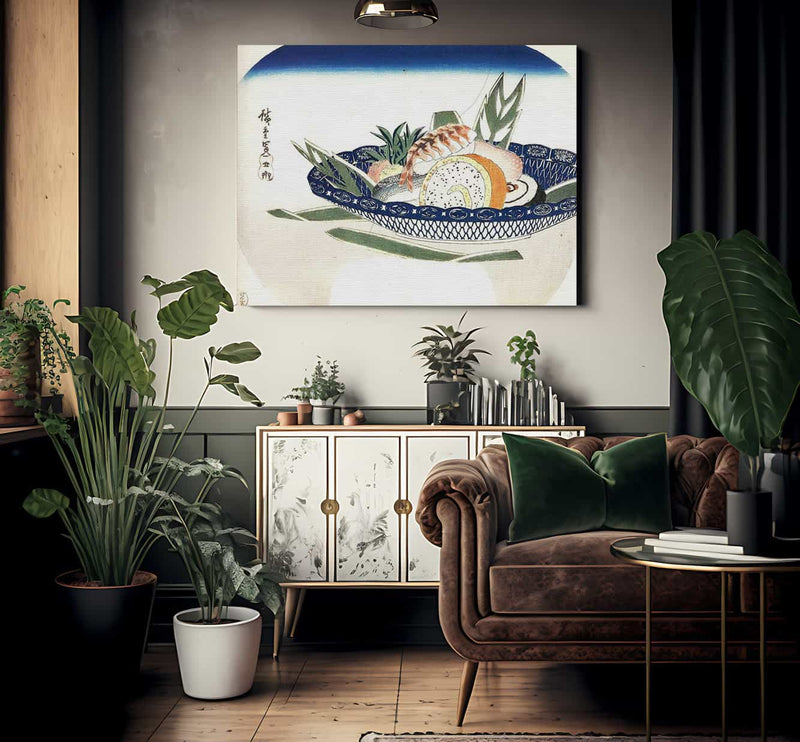 Bowl Of Sushi By Hiroshige Fine Art Print