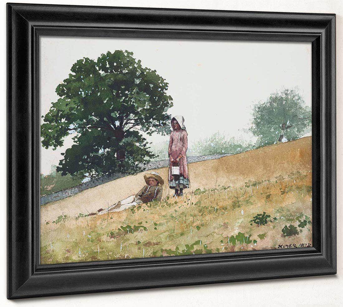 Boy And Girl On A Hillside 1878 By Winslow Homer Fine Art Print