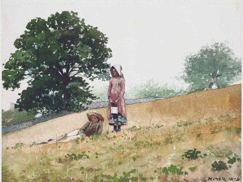 Boy And Girl On A Hillside 1878 By Winslow Homer Fine Art Print