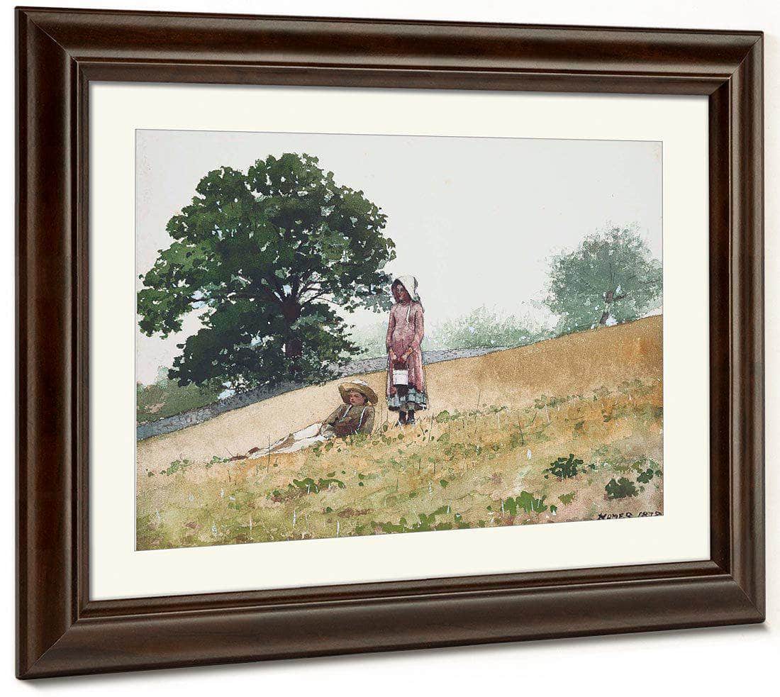 Boy And Girl On A Hillside 1878 By Winslow Homer Fine Art Print