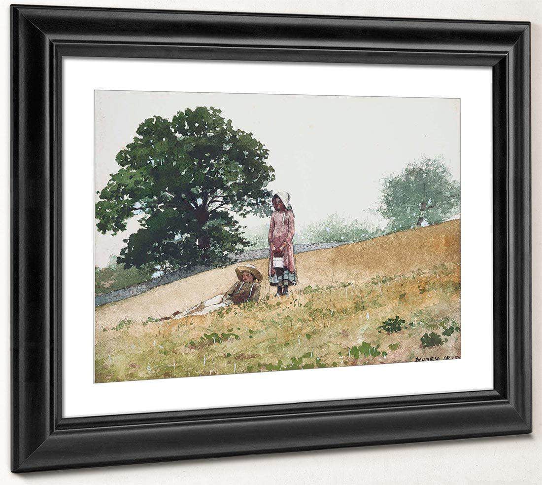 Boy And Girl On A Hillside 1878 By Winslow Homer Fine Art Print