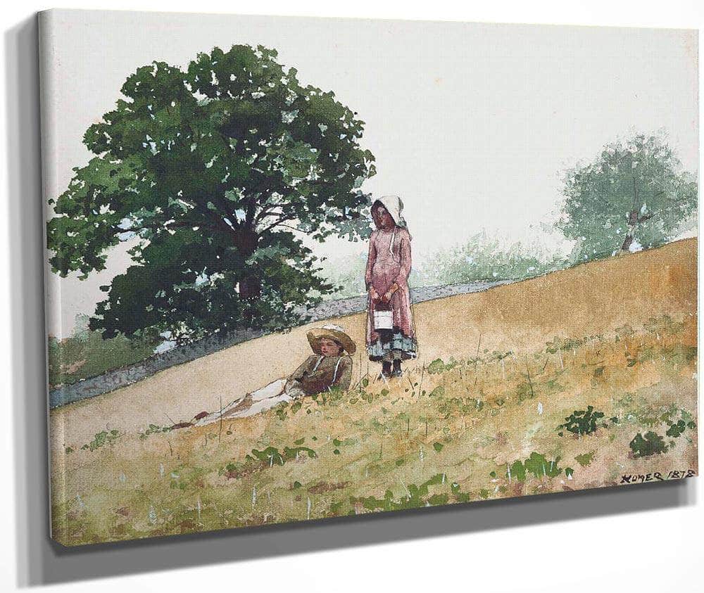 Boy And Girl On A Hillside 1878 By Winslow Homer Fine Art Print