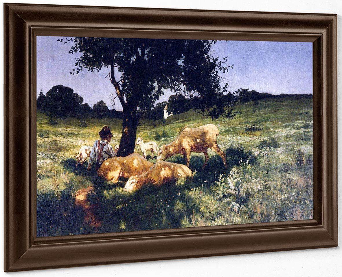 Boy And Sheep Lying Under A Tree By Henry Ossawa Tanner Fine Art Print