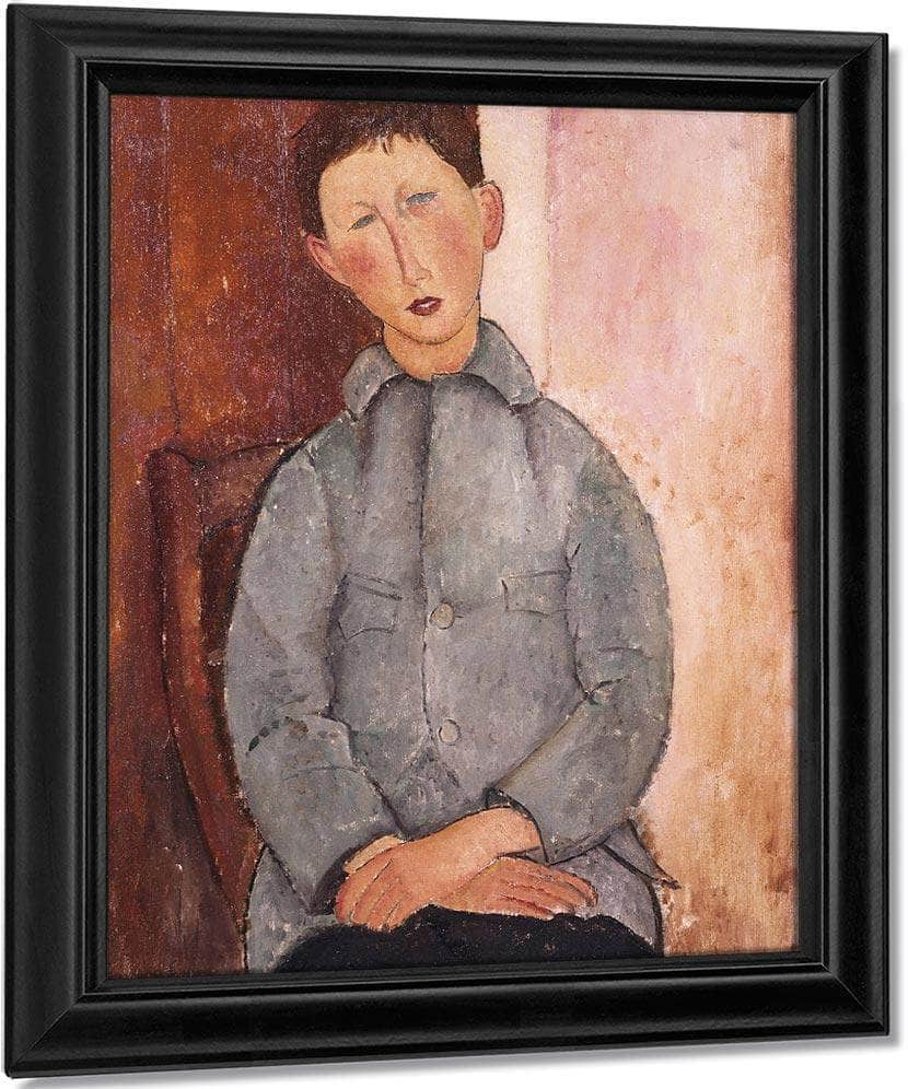 Boy In A Blue Shirt By Amedeo Modigliani Fine Art Print