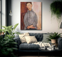 Boy In A Blue Shirt By Amedeo Modigliani Fine Art Print