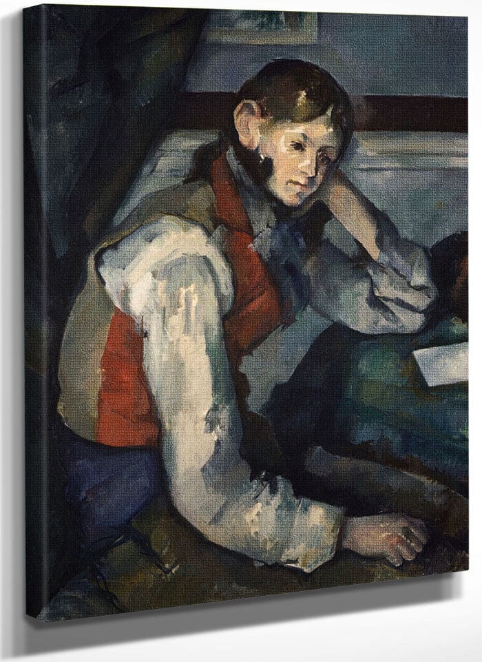 Boy In A Red Waistcoat 1 By Paul Cezanne Fine Art Print