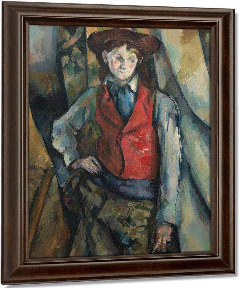Boy In A Red Waistcoat 1890 By Paul Cezanne Fine Art Print