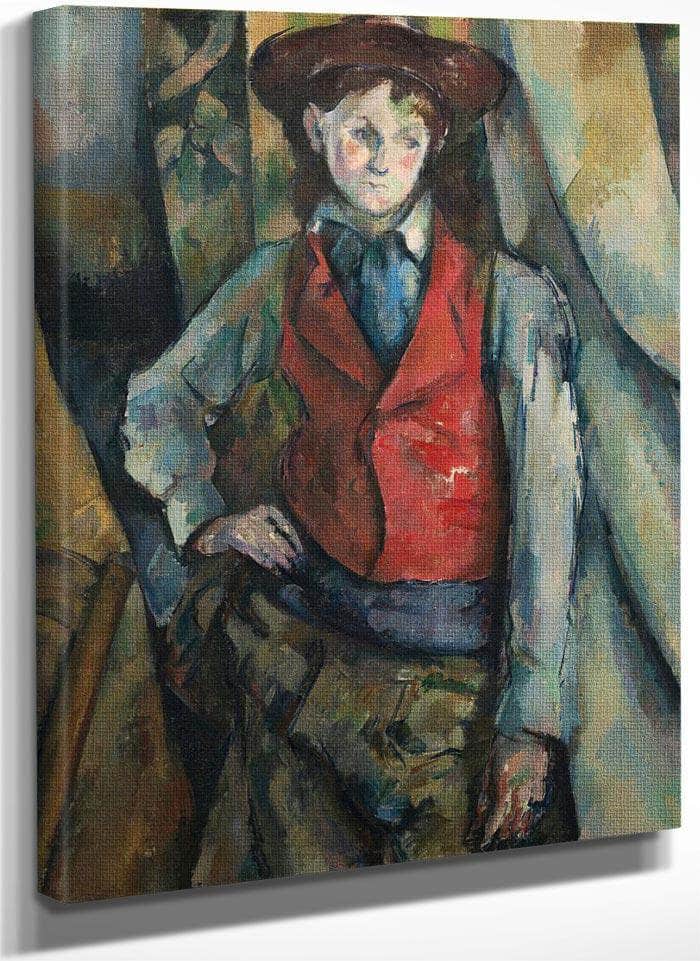 Boy In A Red Waistcoat 1890 By Paul Cezanne Fine Art Print
