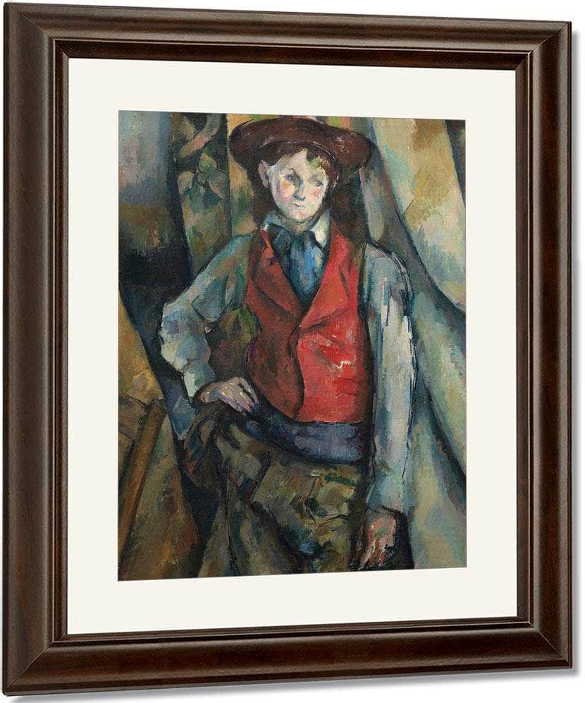 Boy In A Red Waistcoat 1890 By Paul Cezanne Fine Art Print